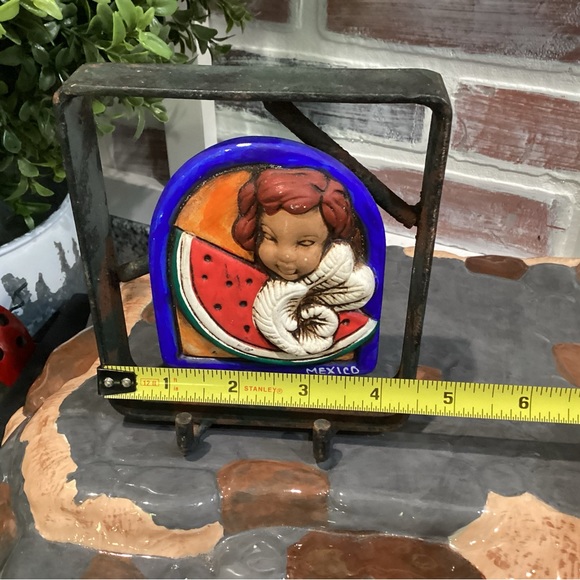 🔵 Extremely unique Mexico Art Decor Key Holder - Heavy Metal & Ceramic Crafted - Picture 8 of 11